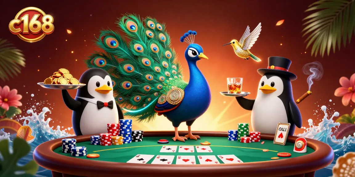 Experience thrilling poker action with c168 featuring colorful chips and engaging characters.