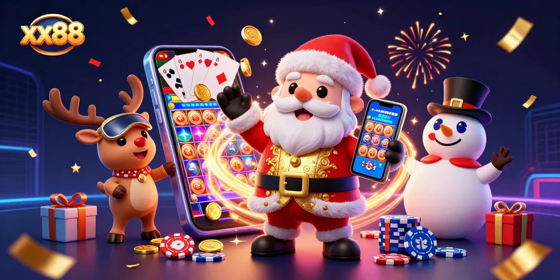 Experience festive excitement with xx88 as Santa and friends celebrate casino wins with slots and games!