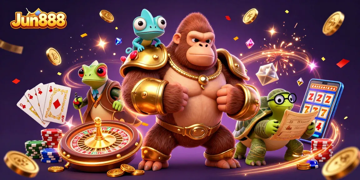 Experience thrilling gameplay with Jun888 featuring vibrant characters and dynamic casino elements.