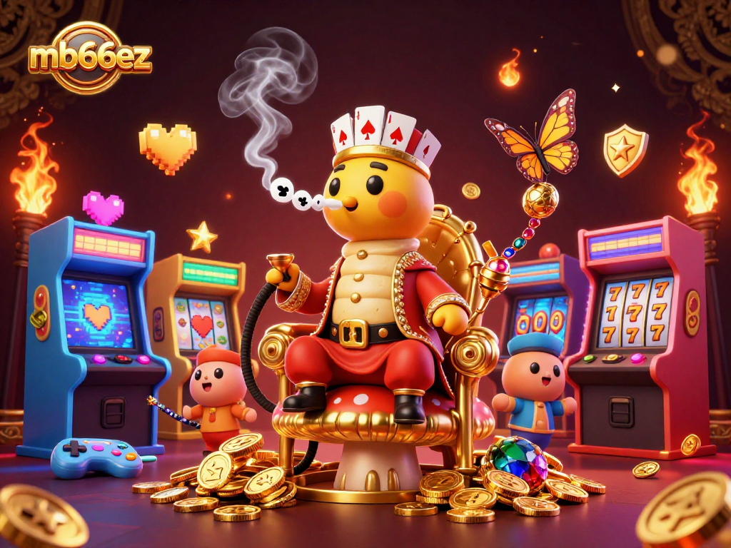 Experience mb66ez gameplay with an ultra-detailed 3D casino scene featuring vibrant characters and dynamic elements.