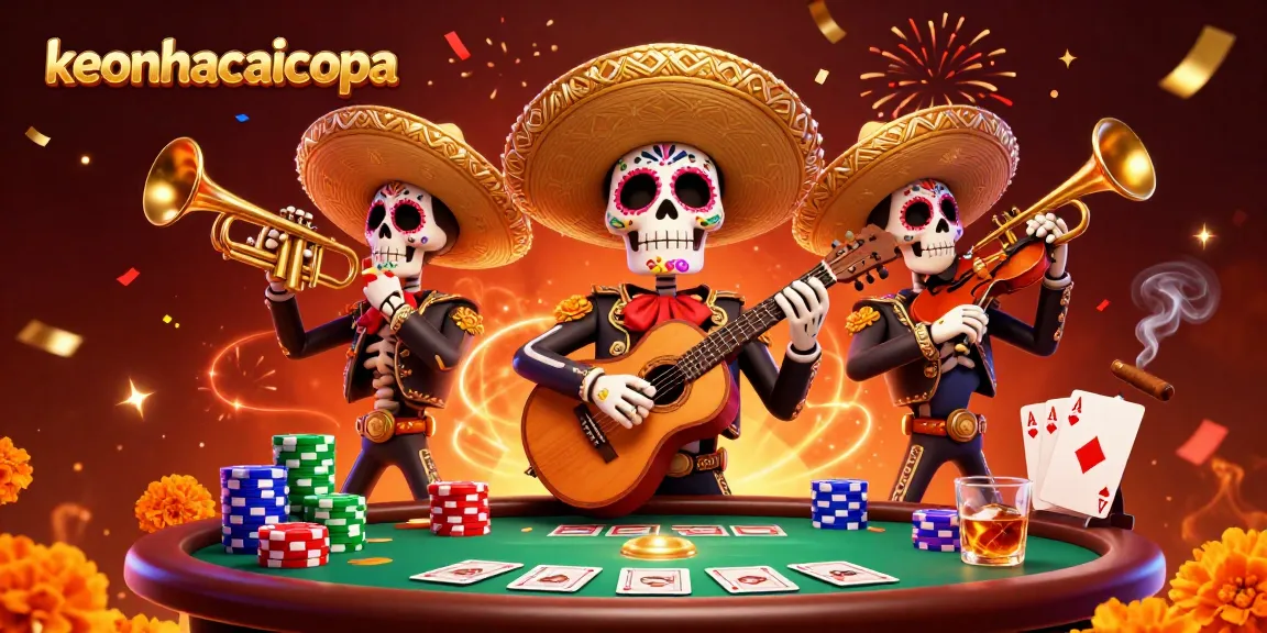 Experience the vibrant keonhacaicopa scene with animated mariachi band and rich casino elements.