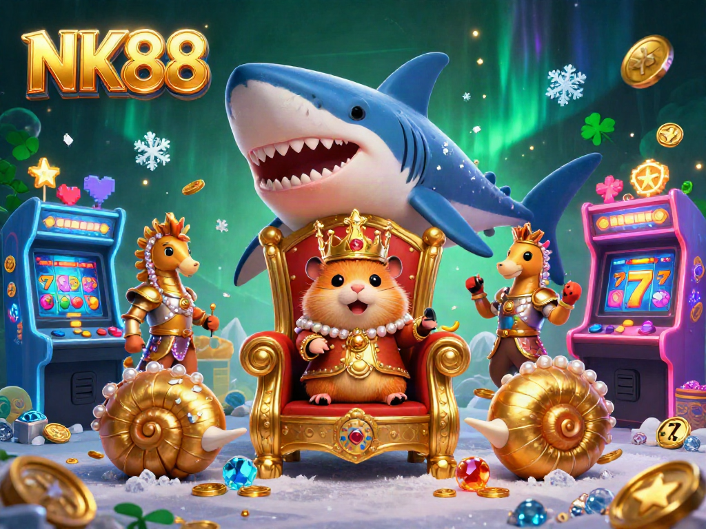 Spin the vibrant slots with the NK88 hamster king as he rules the arcade, bringing luck and excitement!
