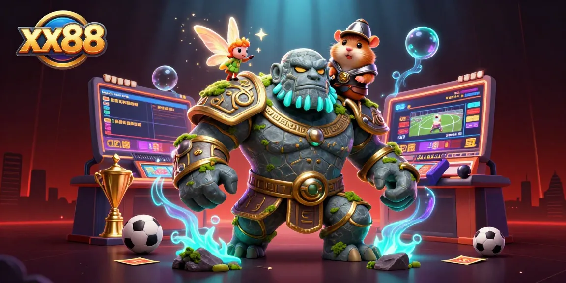Experience thrilling sports betting excitement at xx88 with dynamic characters and vibrant casino elements.