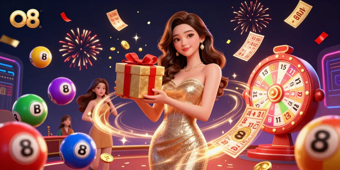 Discover thrilling games and giant rewards with O8, featuring festive elements and casino excitement.