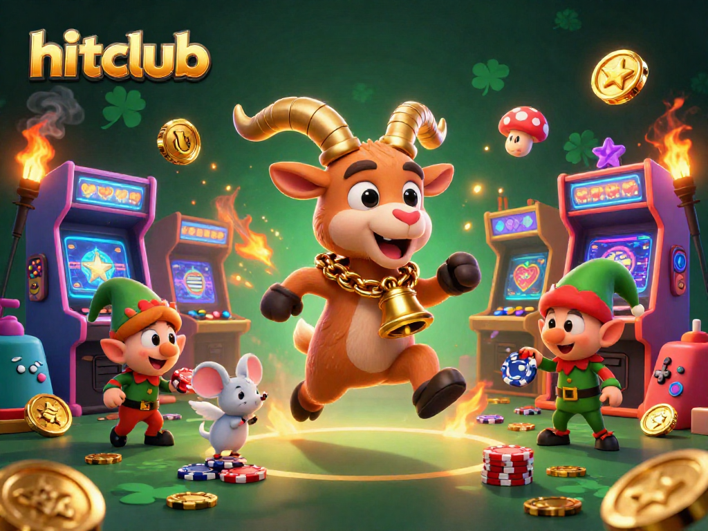 Experience hitclub's lively gaming scene with Krampus, angel mouse, and mischievous gremlins in a captivating casino.