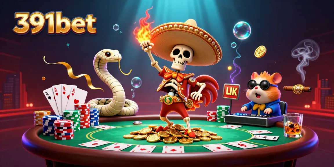 Experience thrilling gameplay with 391bet in a vibrant casino scene featuring animated characters and dynamic game elements.