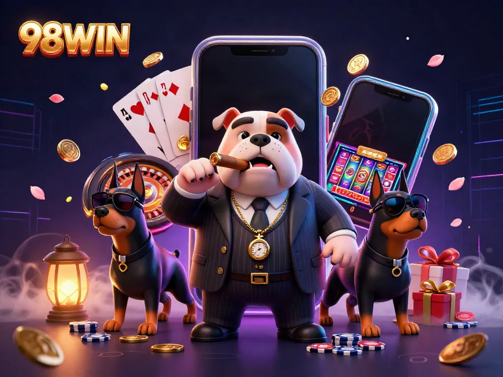 Experience the thrill with 98WIN as a bulldog mafia boss dominates the casino scene.