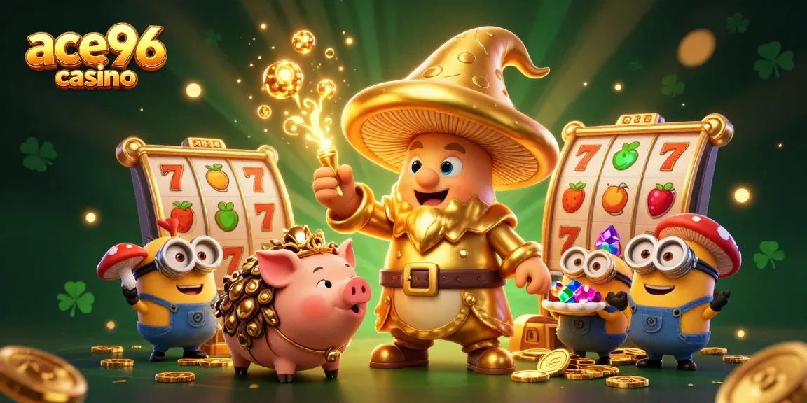 Join the excitement at ace96 casino with vibrant slot reels and magical characters