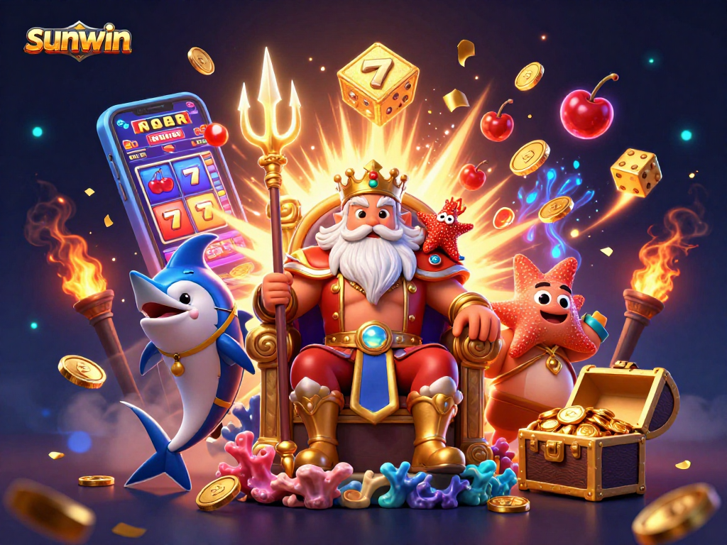 Experience exciting gameplay with Sunwin as Neptune and his allies bring vibrant casino elements to life.