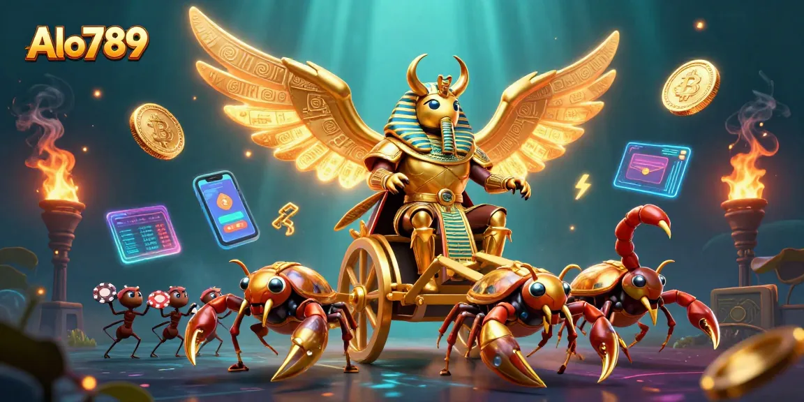 Alo789 players engaging with a vibrant casino scene featuring exciting games and golden elements.