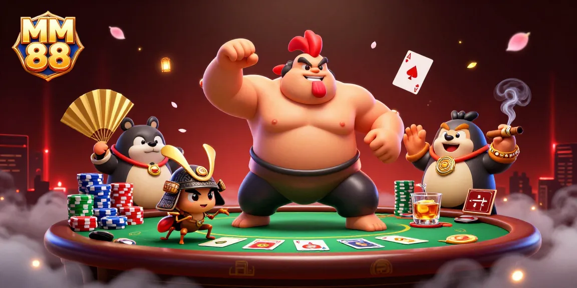 Engage in the thrilling experience of MM 88 with dynamic casino action featuring poker elements and charismatic characters.