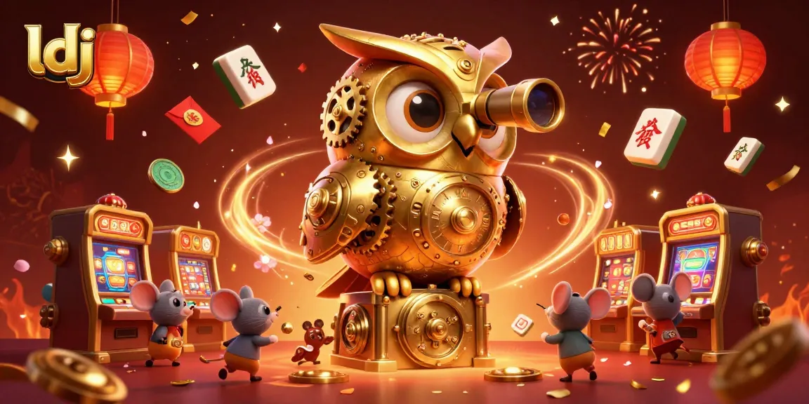 Experience the excitement at ldj casino with the golden owl overseeing dynamic games and scurrying patrons.
