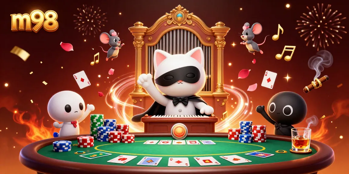 Experience thrilling m98 casino action with the phantom cat at the organ surrounded by gamers.