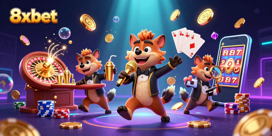 Experience thrilling entertainment with 8xbet as hyenas bring laughter and gaming to life in a vibrant casino setting.