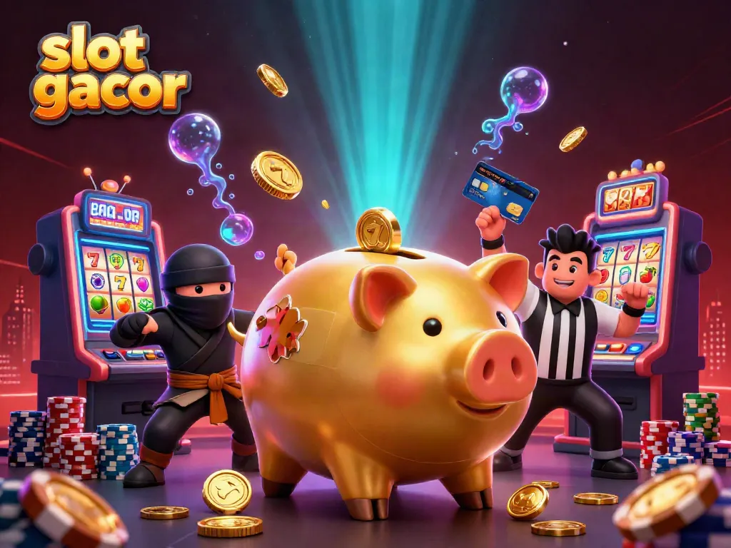 Experience thrilling action in a vibrant slot gacor scene featuring dynamic characters and colorful casino elements.