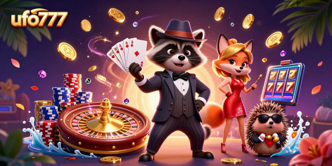 Bet big and win at ufo777 with casino-themed 3D illustration showcasing excitement and vibrant energy.