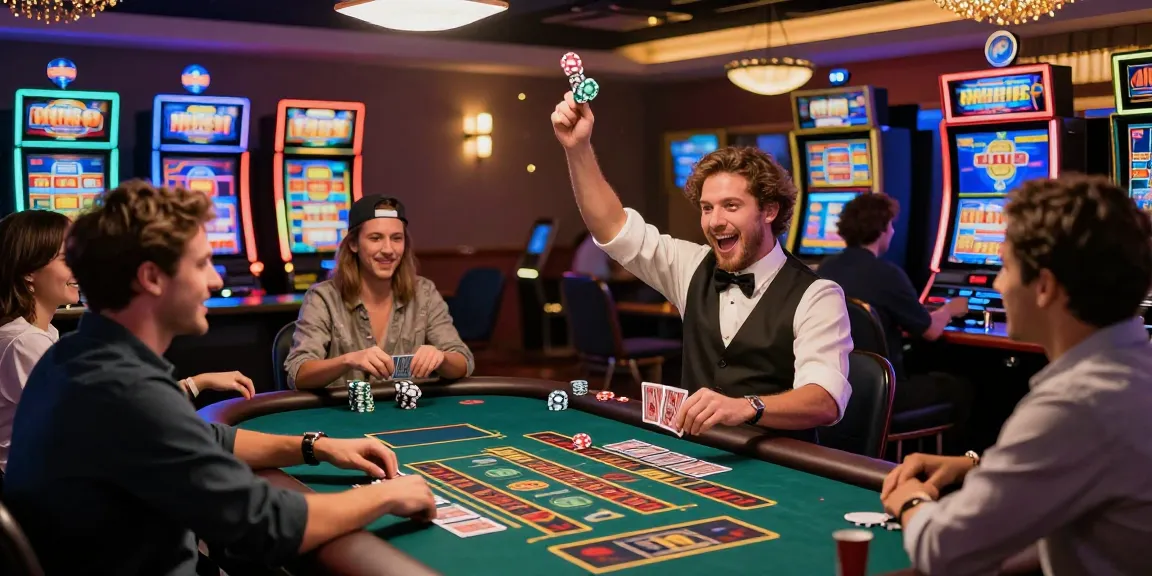 Players enjoying the thrilling atmosphere of KK55 online casino games with vibrant energy and excitement.