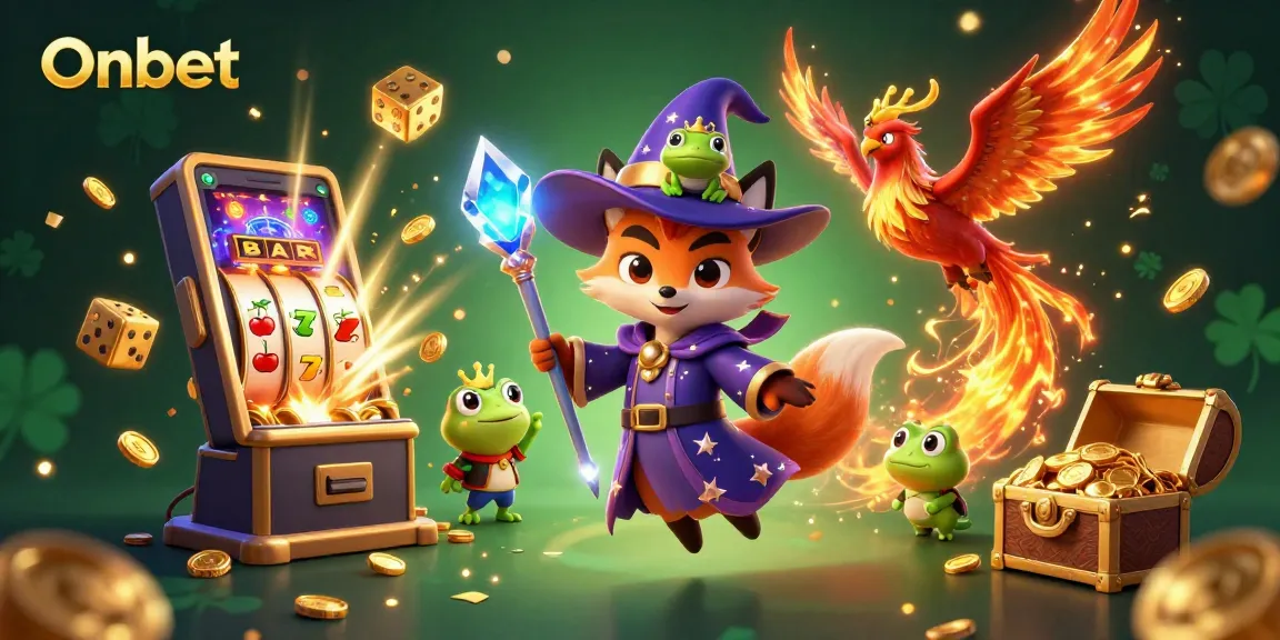Experience thrilling wins at Onbet with a 3D wizard fox and jackpot-filled slot machine.