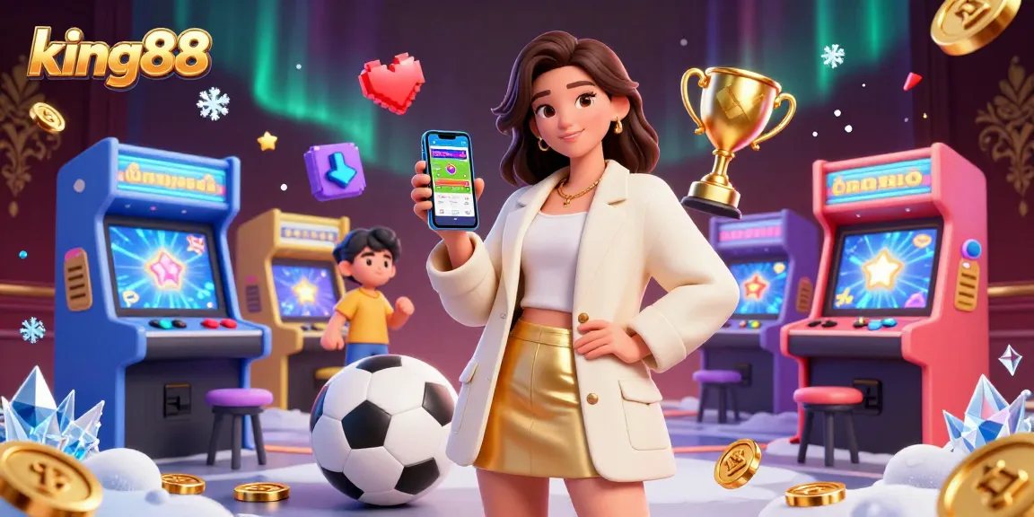 Experience king88 with engaging betting app illustration featuring vibrant game elements and stylish design.
