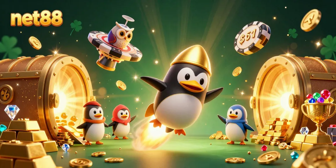 Experience thrilling gameplay at net88 with a vibrant 3D casino scene showcasing winning elements.