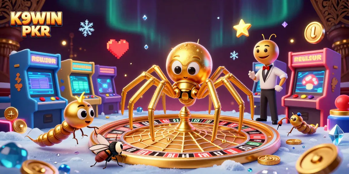 Place bets at K9WIN PKR with a dynamic roulette wheel and colorful casino elements.