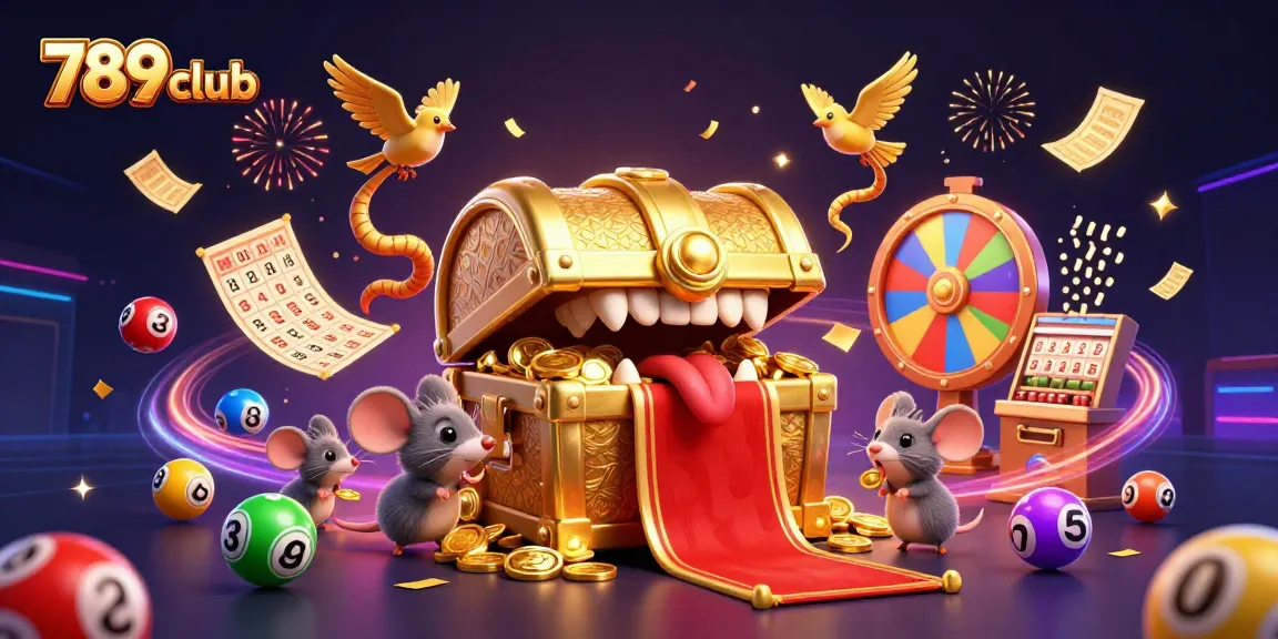 Engage with the thrilling atmosphere of 789club lottery and gaming excitement, featuring dynamic colorful elements.