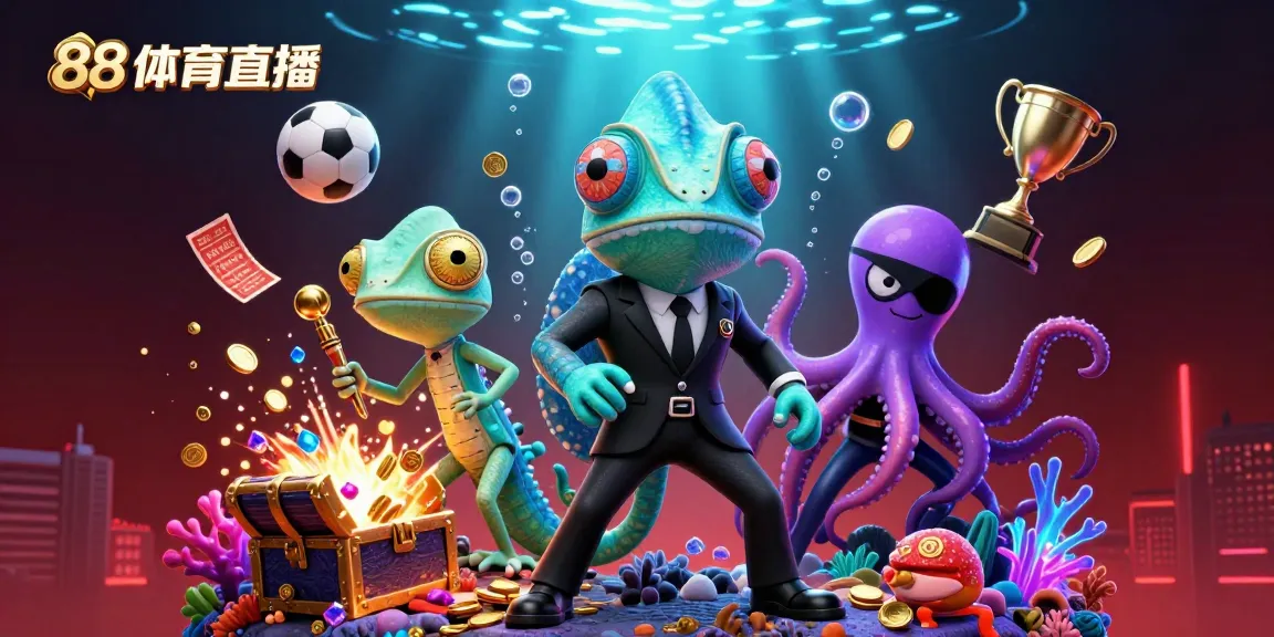 Experience thrilling action at 88体育直播 with our vibrant illustration featuring dynamic sports elements and casino themes.