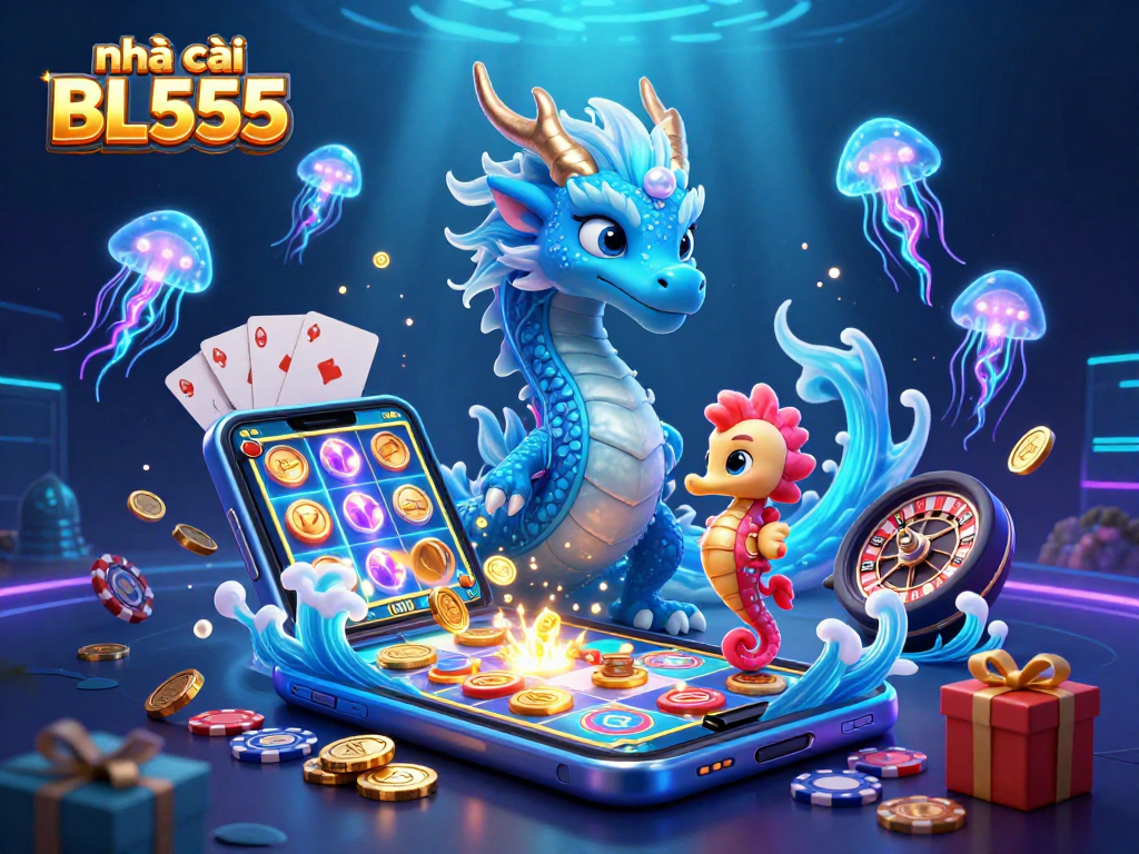 Experience the excitement at nhà cái BL555 with vivid slot games and vibrant ocean-themed characters.