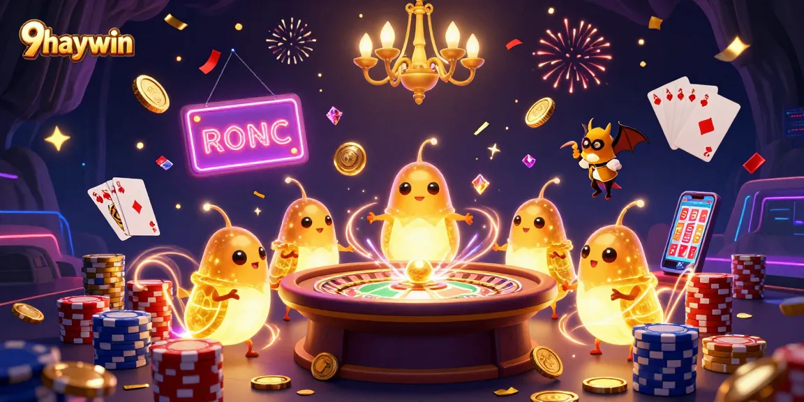 Experience thrilling wins with 9haywin's vibrant casino scene, featuring unique glowworms and games.