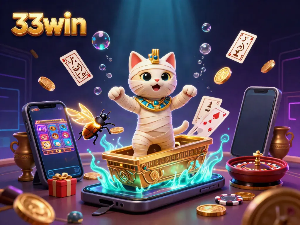 Experience the excitement of 33win with a treasure trove of vibrant casino games and characters.