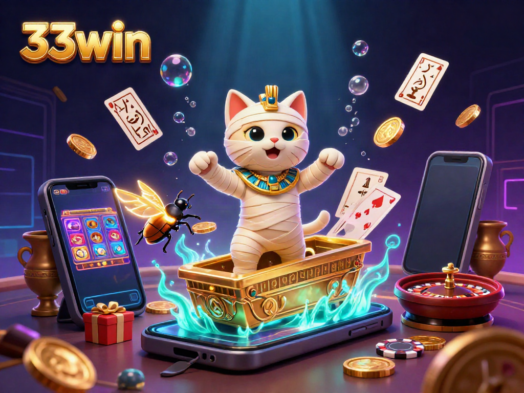Experience the excitement of 33win with a treasure trove of vibrant casino games and characters.