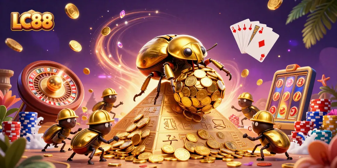 Experience thrilling wins at LC88 with golden coins cascading around exciting games.