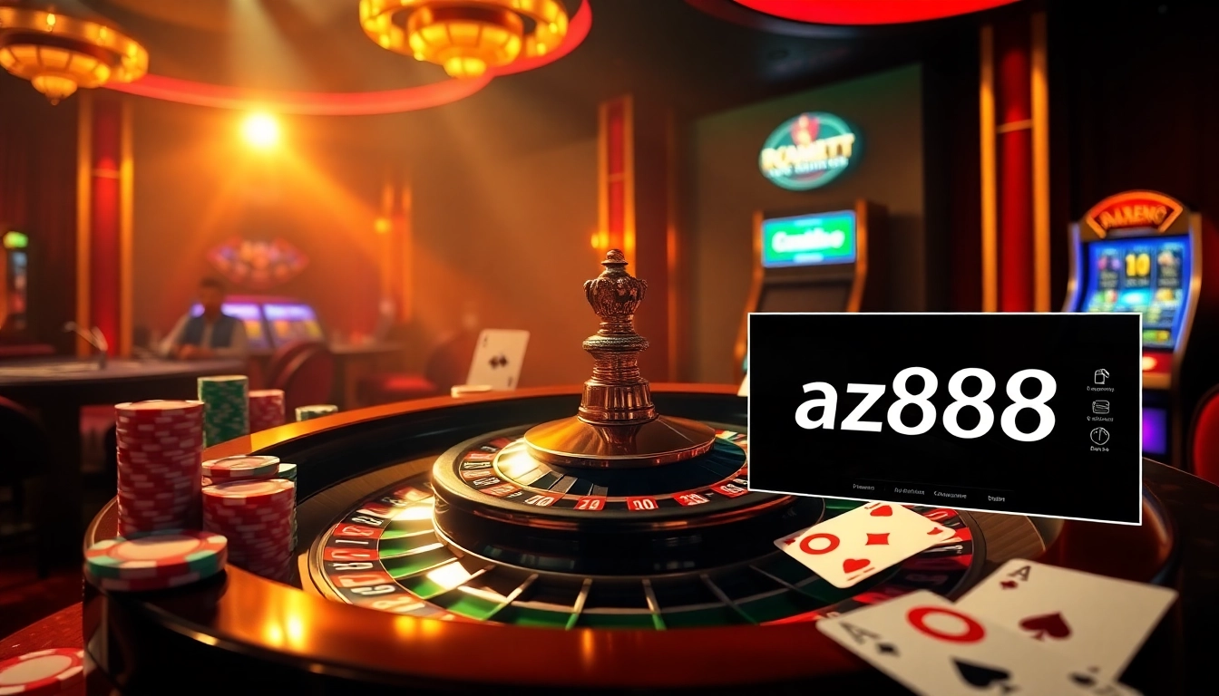 Engage in high-stakes gaming at az888 with thrilling roulette and vibrant casino elements.