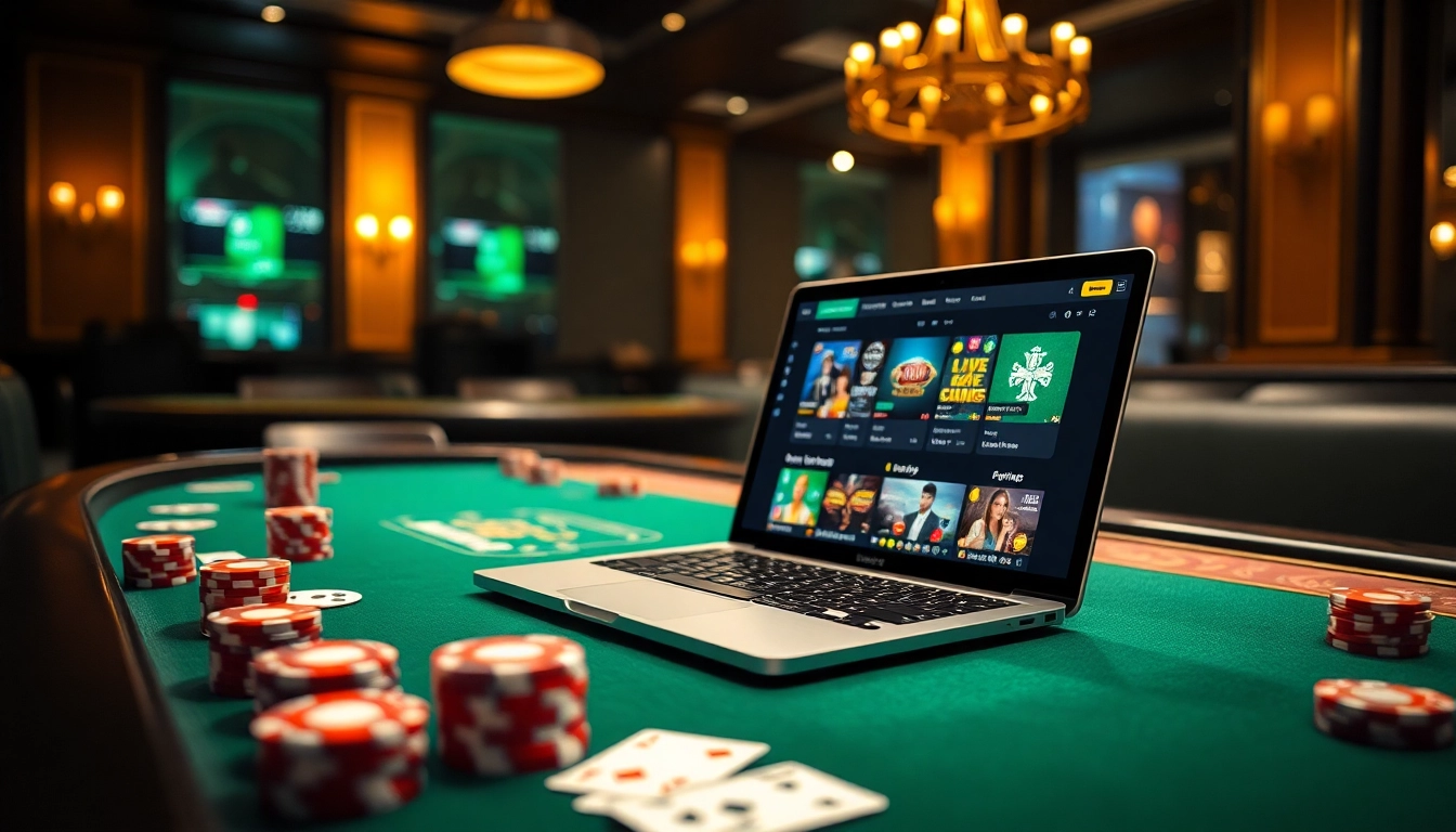 Engaging gamblers at Lu88.com with vibrant poker chips and a dynamic casino setup.