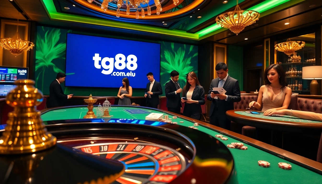 Exciting gameplay at tg88. com: roulette and poker action in a high-stakes casino.