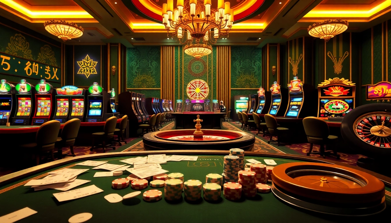 Engage with thrilling casino gameplay visuals at 69vn.gb.net, featuring vibrant slot machines and poker action.