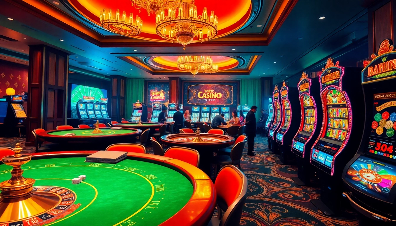 Engaging players at https://tr88games.com/ enjoying a thrilling online casino experience with vibrant gaming elements.