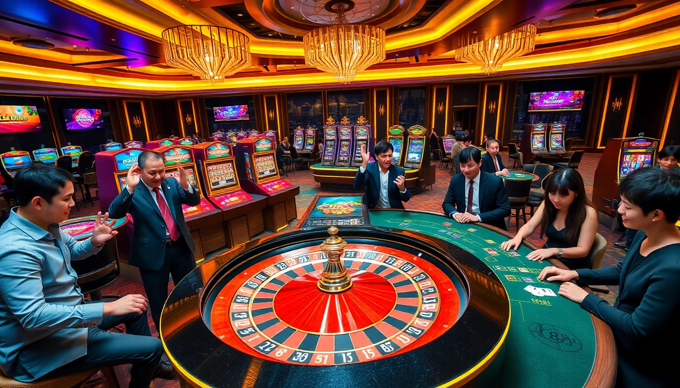 Exciting gameplay at lixi88 club featuring poker chips and roulette action