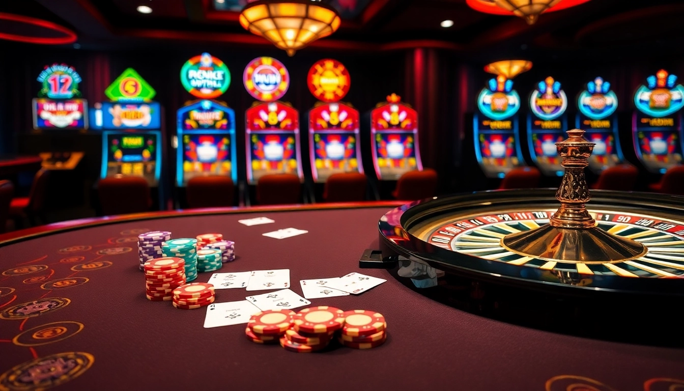 Players enjoying a thrilling moment at winvn's casino table showcasing poker chips and cards.