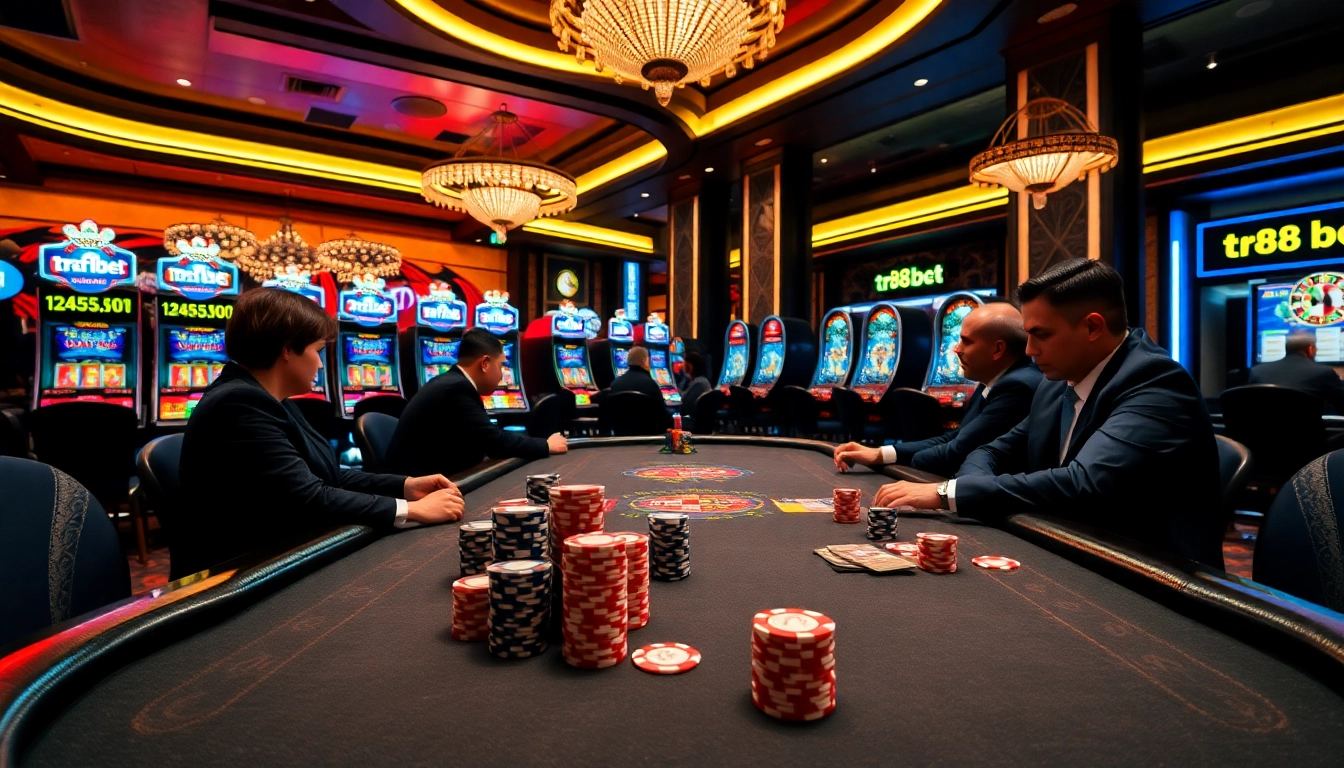 Experience the excitement of tr88 bet with professional gamblers at a vibrant casino.