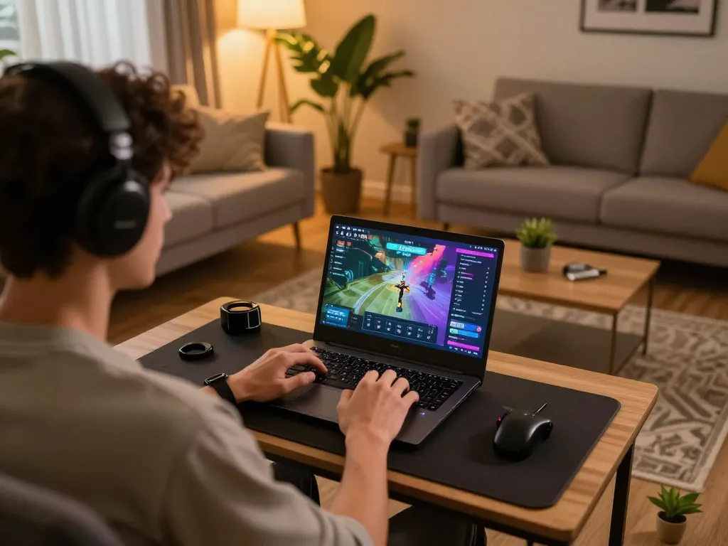 Player engaging with 92slot online casino from the comfort of home, highlighting modern gaming