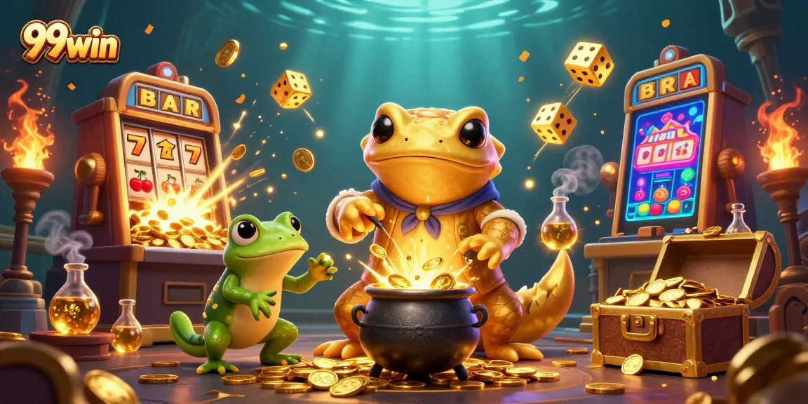 Experience engaging gameplay and thrilling wins with 99win's captivating alchemist casino scene.