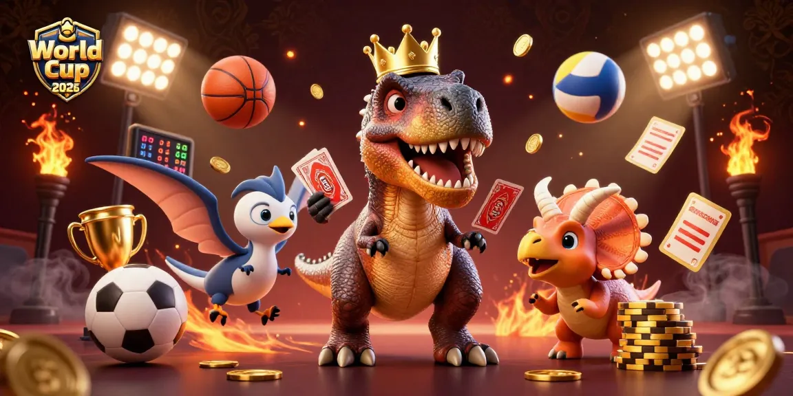 Engage with World Cup 2026 during a thrilling casino scene featuring dynamic characters and sports elements.