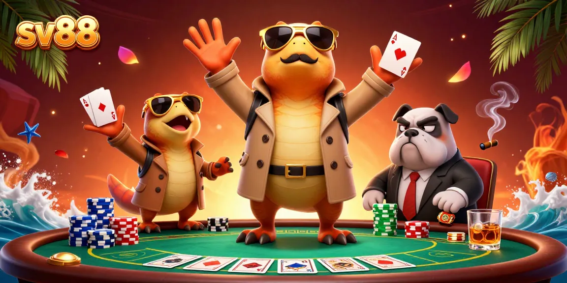 Experience the excitement of sv88 with three raptors attempting to enter a casino lounge.