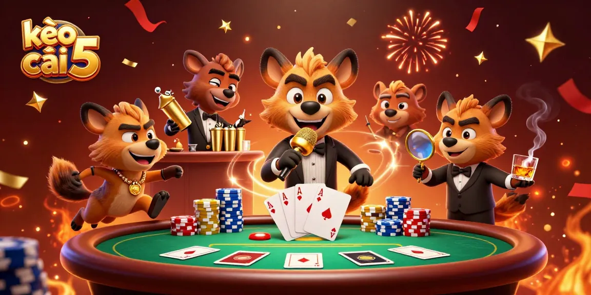 Engage with the exciting world of kèo nhà cái 5 as hyenas run a lively casino scene.