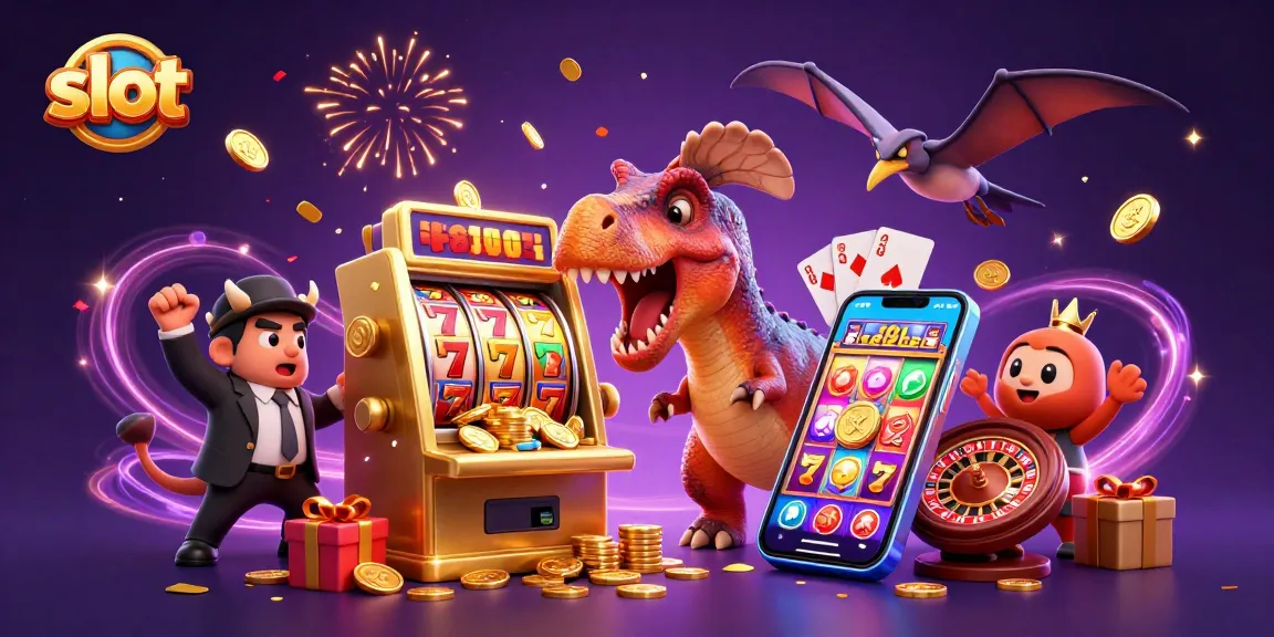 Experience dynamic slot action with a pachycephalosaurus and golden slot machine in a vibrant casino scene.