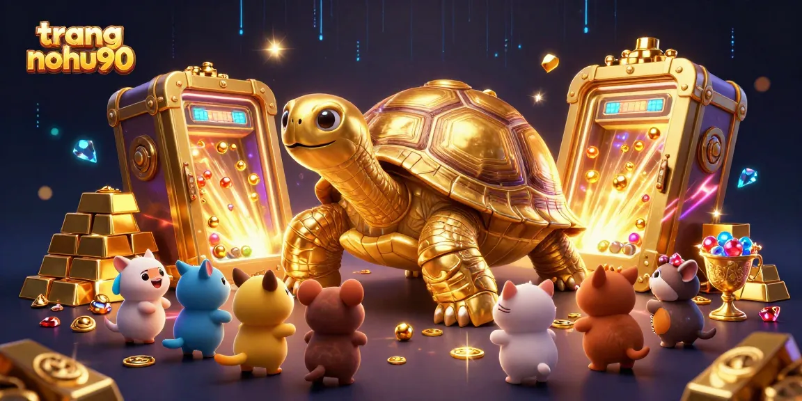 Experience thrilling slots with Trang Nohu90's vibrant jackpot scene featuring a golden tortoise pinball.