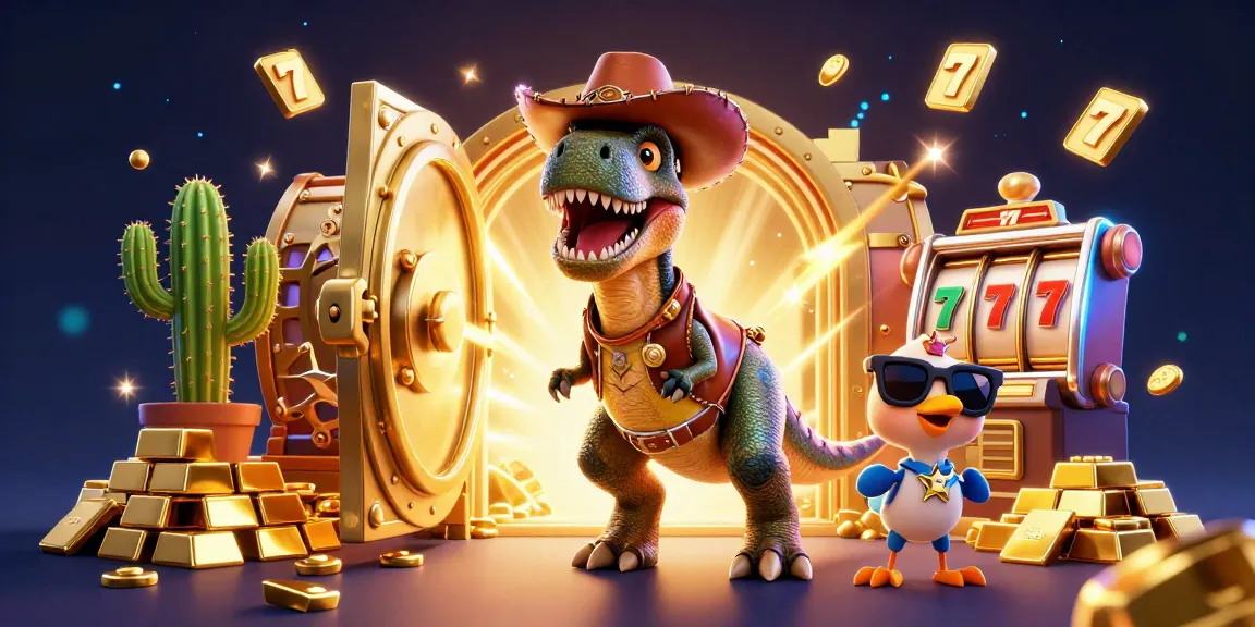 Engage with XO88's vibrant 3D casino world featuring a T-Rex in a playful slot adventure.