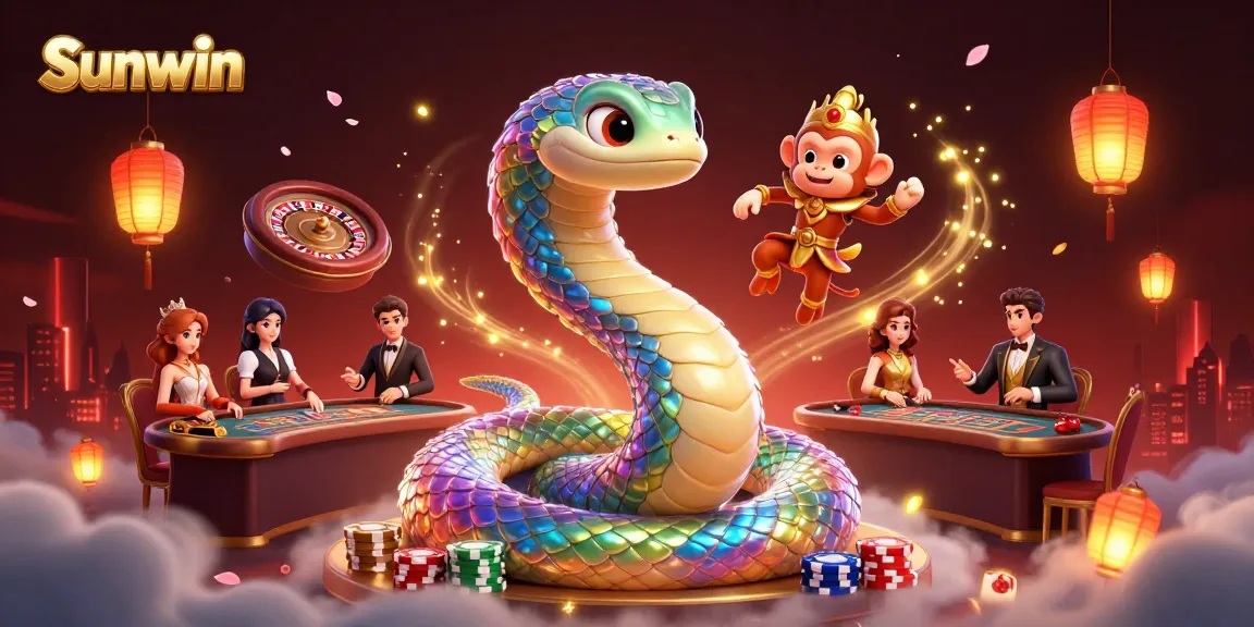 Experience thrilling gameplay with Sunwin casino elements featuring poker, baccarat, and vibrant visuals.