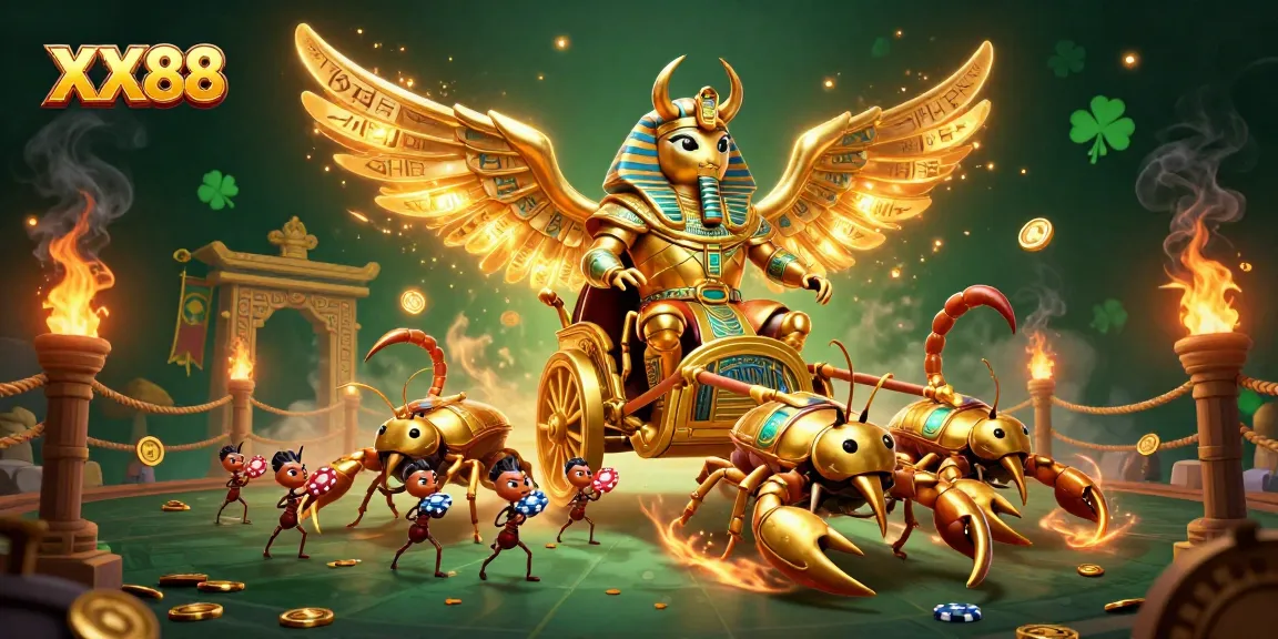Engage in thrilling gameplay at XX88 with vibrant 3D casino characters amidst golden elements and dynamic action.